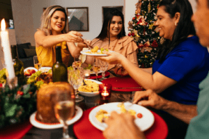 A family around the table for Christmas